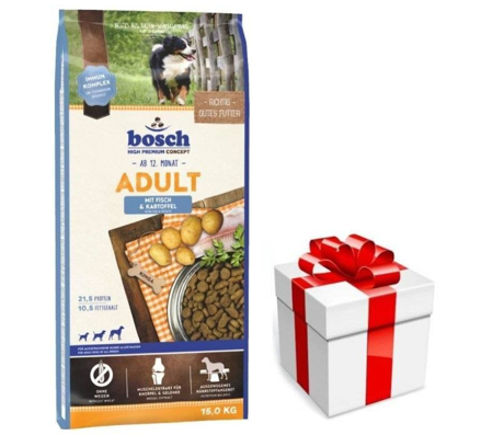 Bosch Adult Fish & Potato 15 kg + Prekvapenie pre vášho psa ZDARMA