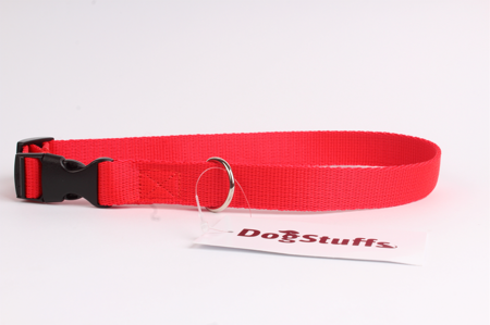 DogStuffs Obojok s plastovou prackou 20mm/30-55cm červený