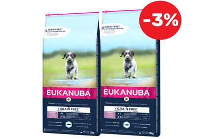 EUKANUBA Puppy&Junior Large Breeds Grain Free 2x12kg 
