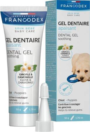 FRANCODEX Upokojujúci zubný gél pre šteňatá 50 g