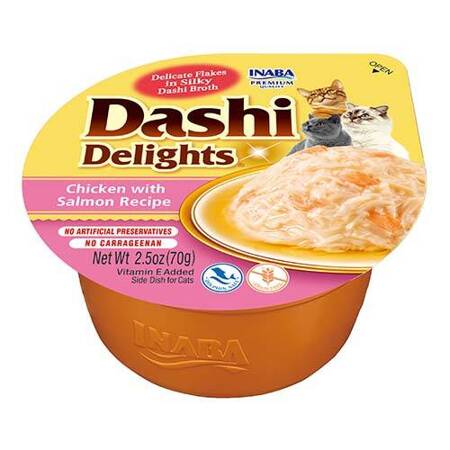 Inaba DASHI doplnkové krmivo pre mačky - kuracie mäso a losos 70 g 